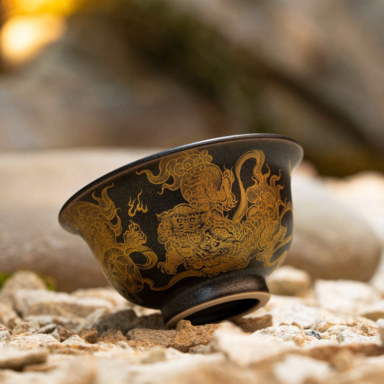 【墨舍名窑】九段烧/妙手燔功银星釉五狮大压手杯 jd711 复古陶瓷纯