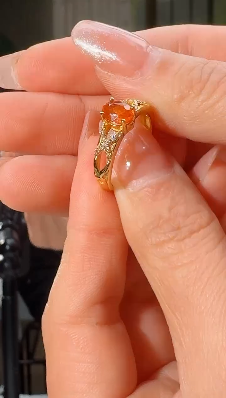 未镶嵌戒指石榴石天然芬达石戒指