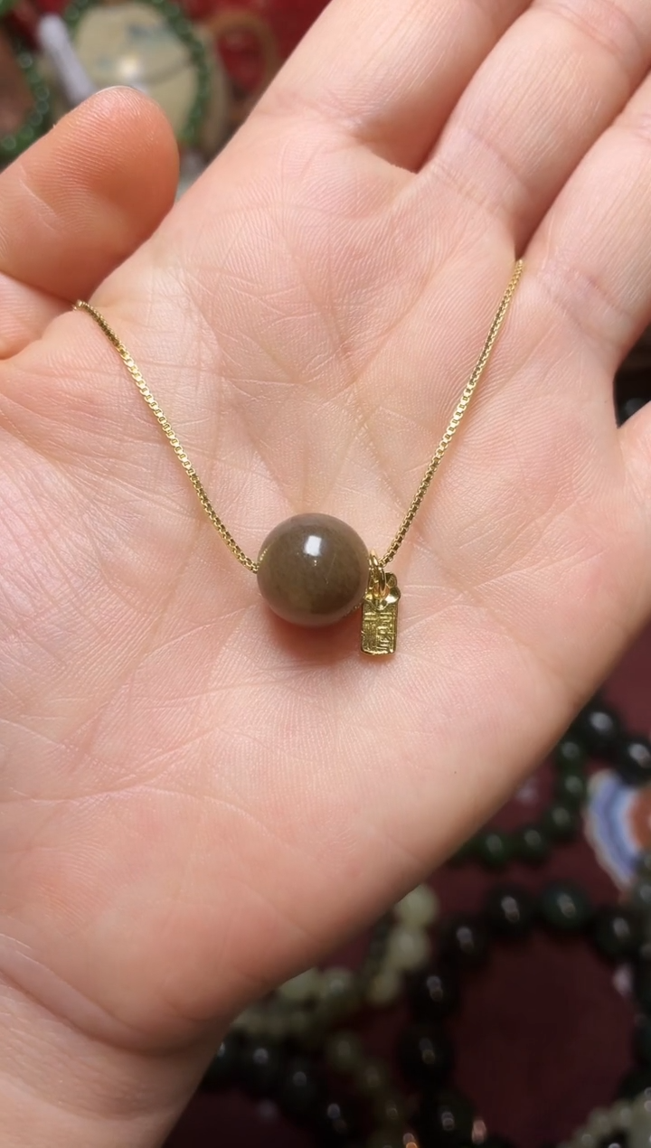 未镶嵌手链和田玉夏*10mm红糖转运珠