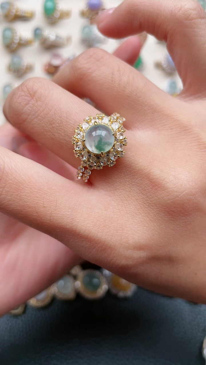 【闪购商品】翡翠戒指银S925镶嵌1111