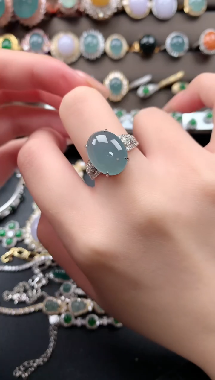 【闪购商品】翡翠戒指银S925镶嵌5124124