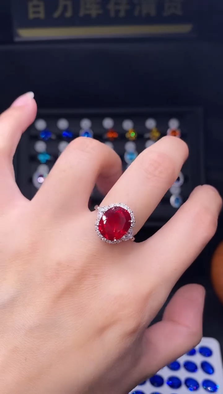 10克拉红宝石（处理）欧美风戒指