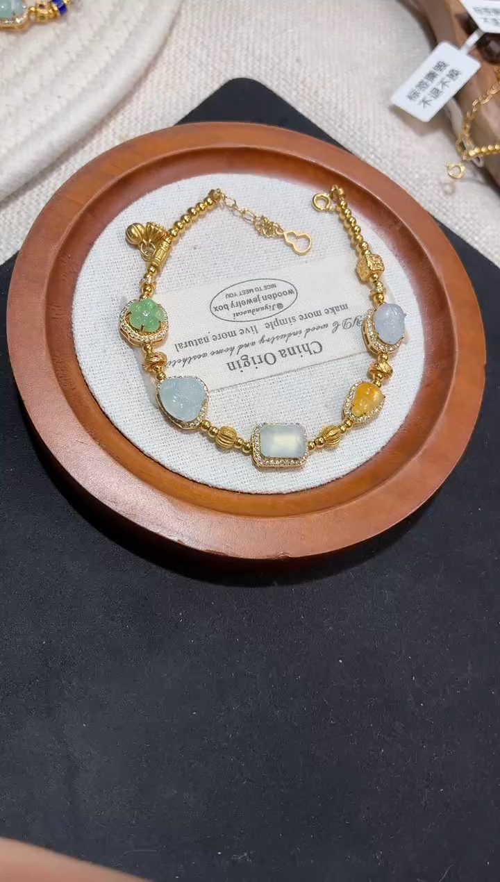 吊坠(不含链)银S925镶嵌翡翠手链