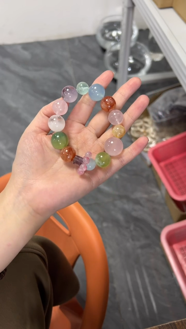 未镶嵌手链水晶水晶大珠多宝手串3[多样发其一]