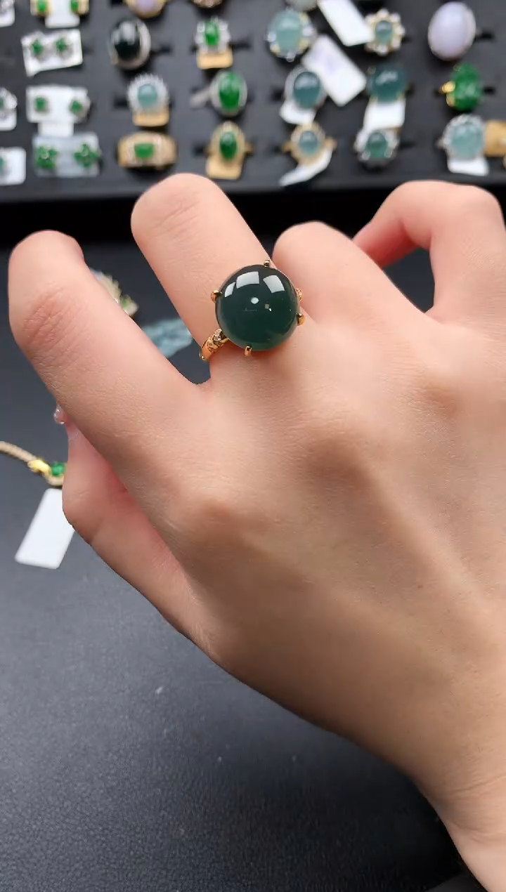 【闪购商品】翡翠戒指银S925镶嵌52141