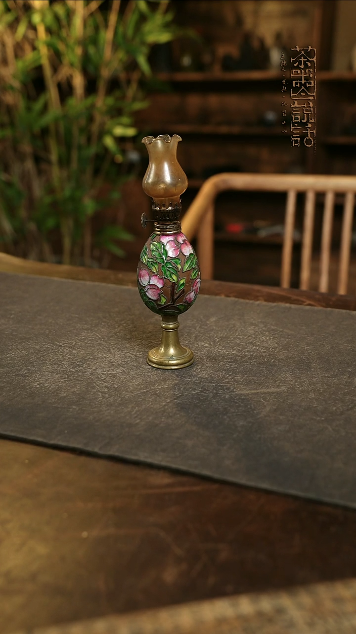 王老师景泰蓝工艺万寿无疆油灯