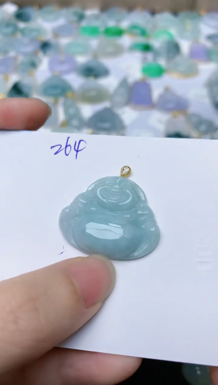 【闪购商品】翡翠颈饰18K金镶嵌天然翡翠A货    