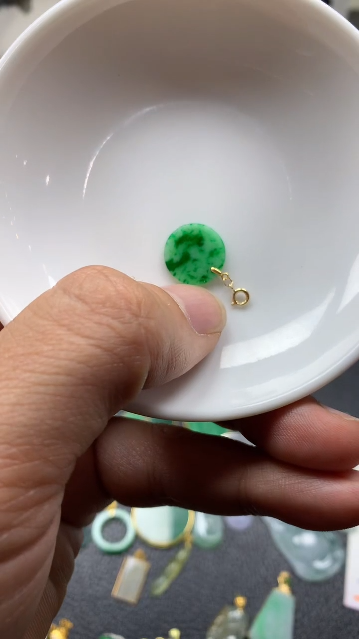 【闪购商品】翡翠颈饰18K金镶嵌069翡翠吊坠