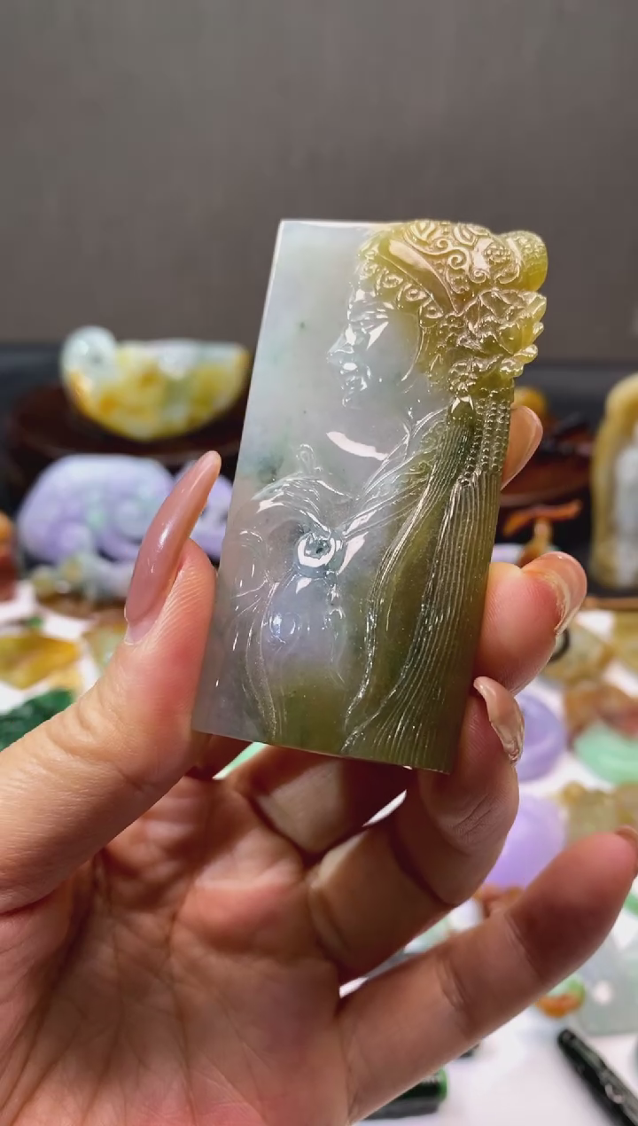 【闪购商品】翡翠未镶嵌颈饰翡翠青衣挂件
