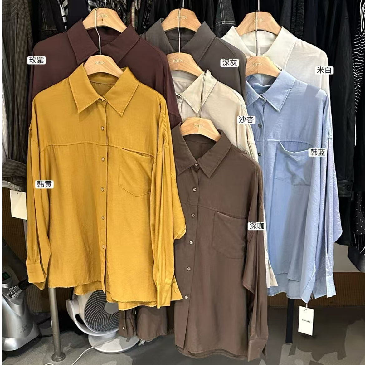 【清】8732设计感休闲百搭气质衬衫