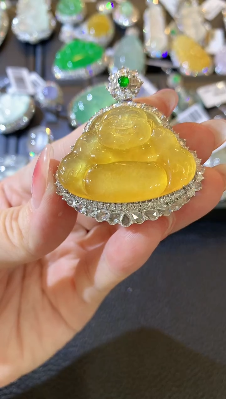 【闪购商品】翡翠吊坠(不含链)18K金镶嵌F11   