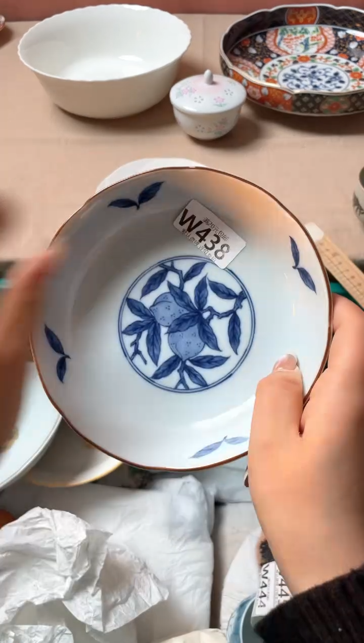 瓷片叶*瓷器瓷器W438