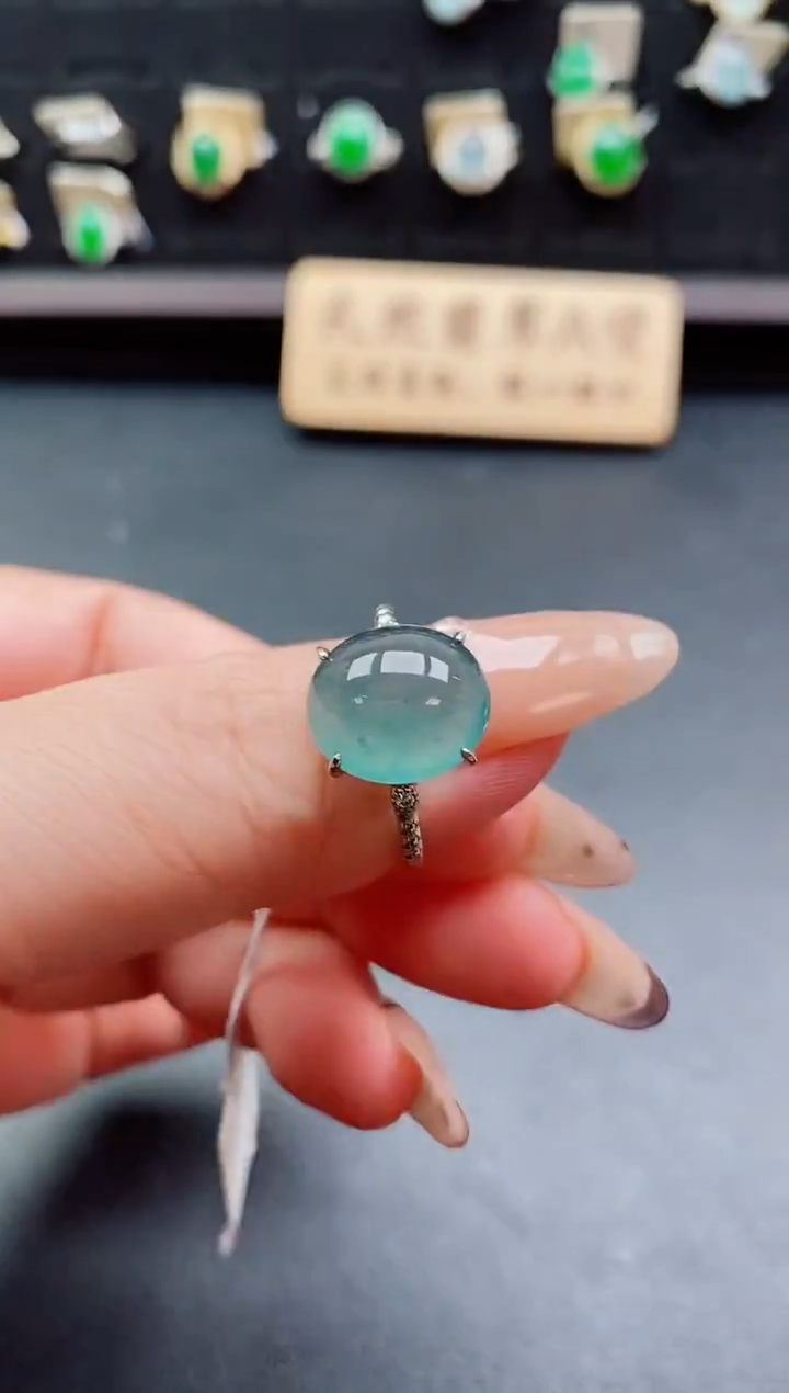 银S925镶嵌戒指翡翠2121