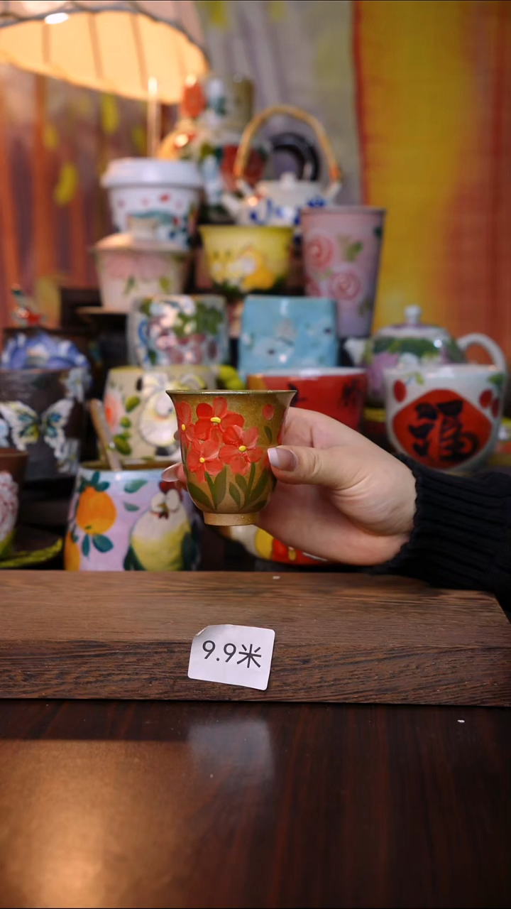杯子陶泥垚手作 景德镇手工手绘陶瓷器物
