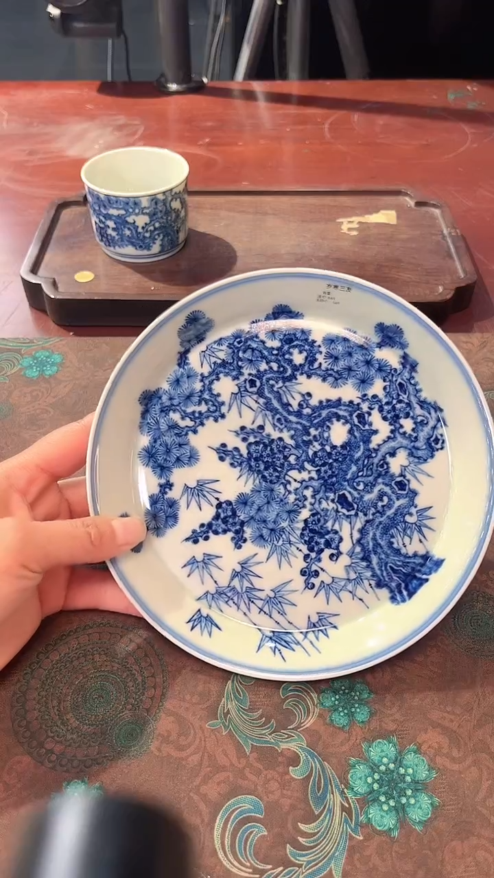 镹曰陶柴窑手工手绘青花