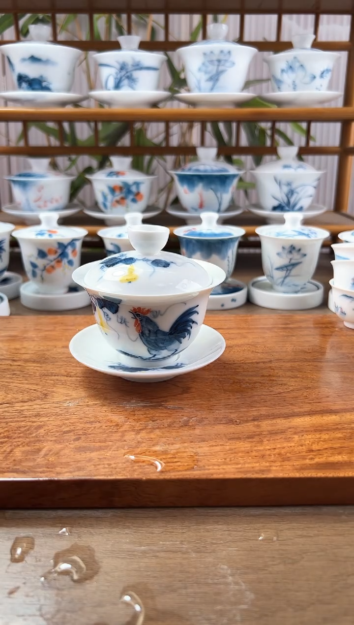 微瑕公鸡150ml三才盖碗