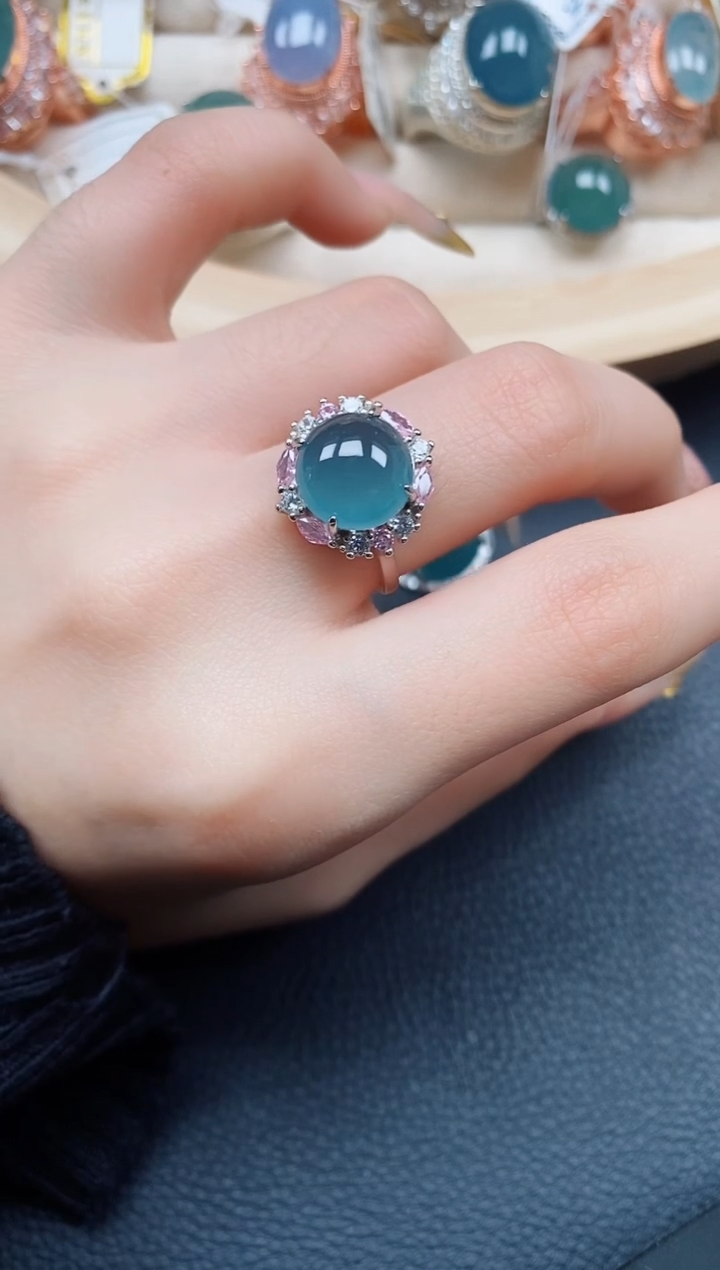 【闪购商品】翡翠戒指银S925镶嵌翡翠