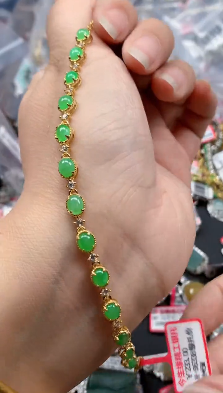 银S925镶嵌戒指翡翠天然A货缅甸翡翠