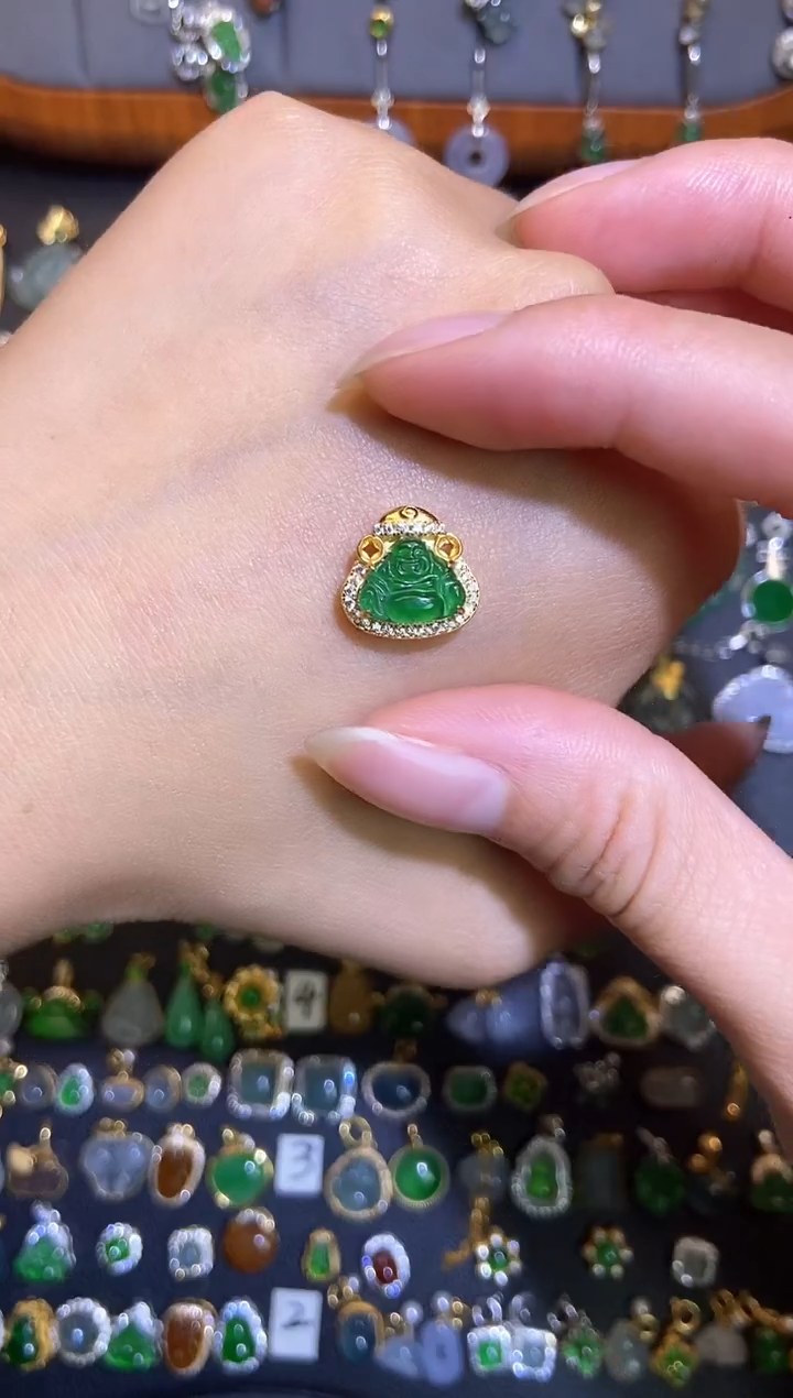 翡翠银S925镶嵌颈饰天然a货翡翠