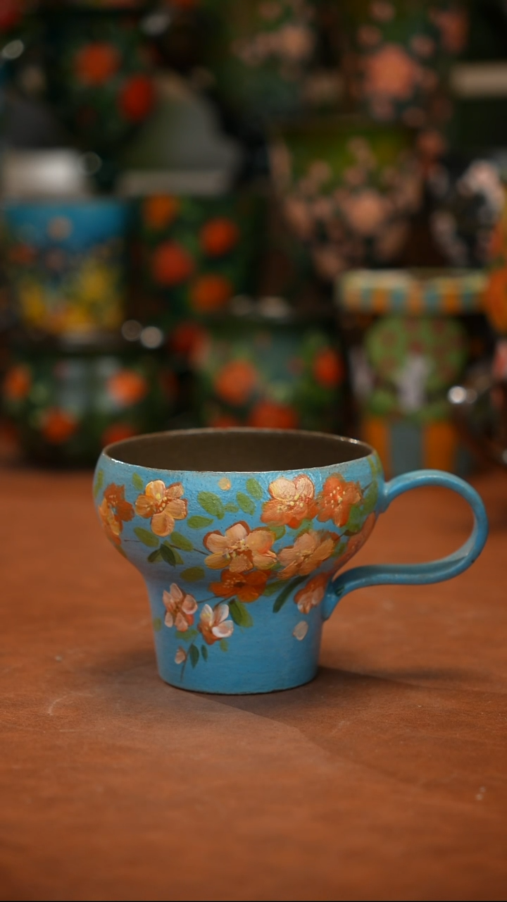 紫砂油画釉下彩手绘