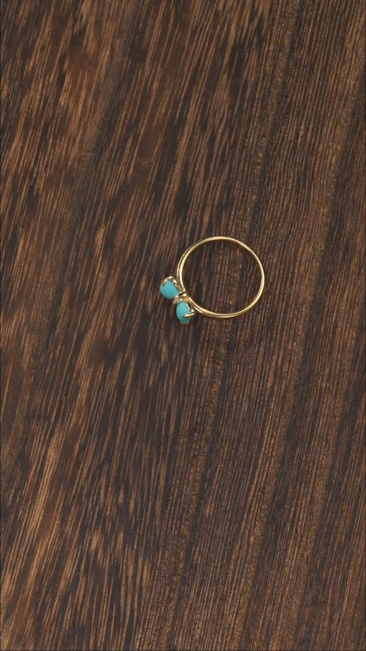 【闪购商品】绿松石戒指18K金镶嵌1