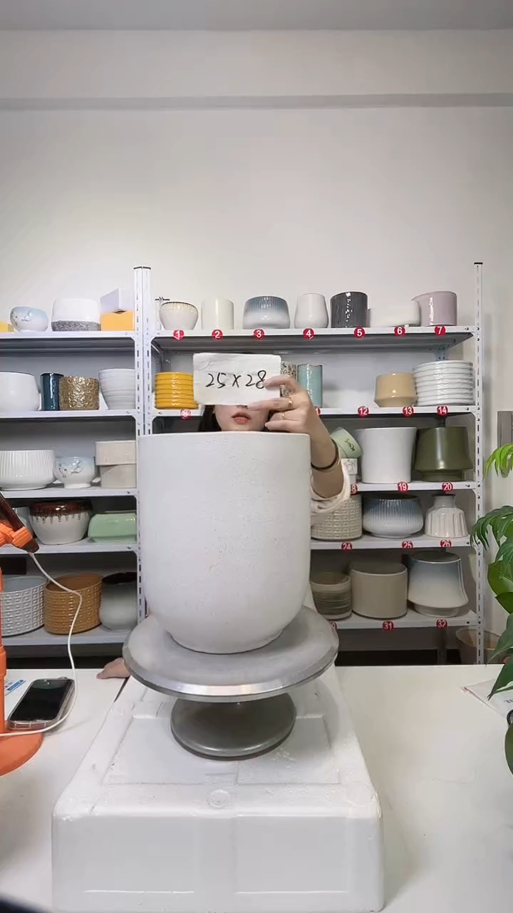 【闪购商品】陶瓷白麻中号25*28（瑕疵）