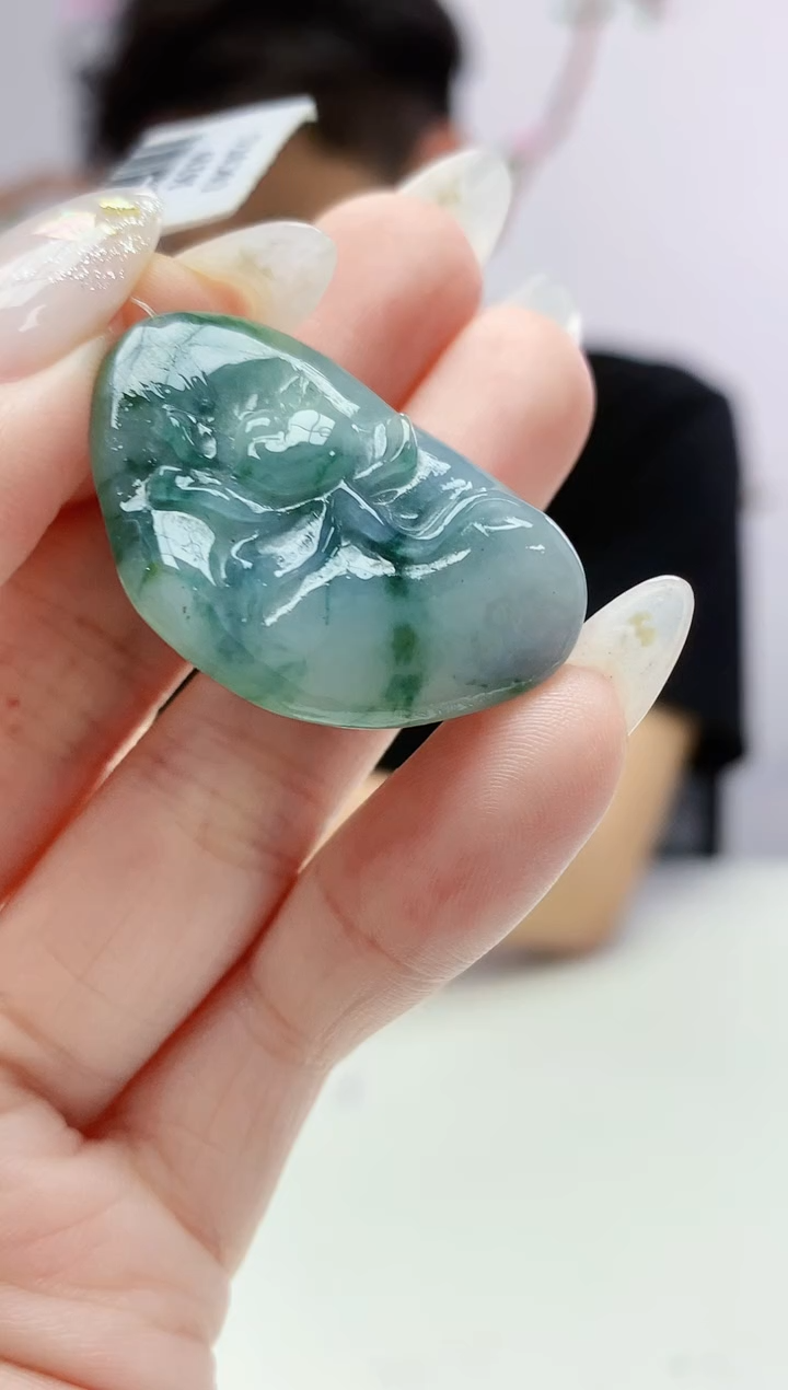 定制翡翠未镶嵌020ee-毛货挂件22