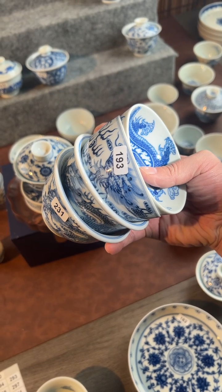 【闪购商品】四杯子景德镇手工手绘茶具