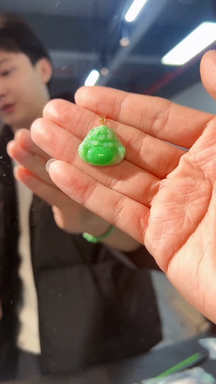 【闪购商品】翡翠颈饰18K金镶嵌缅料A货/支持复检/一件