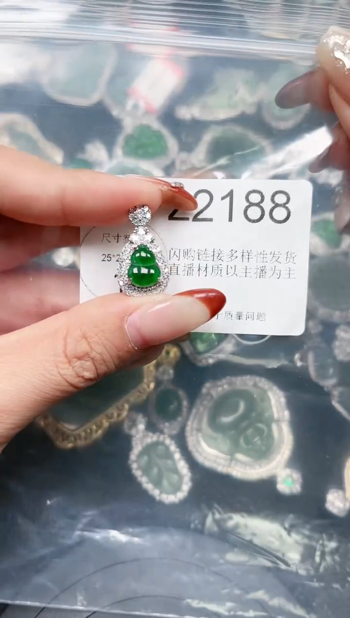 【闪购商品】翡翠颈饰未镶嵌送皮绳2188