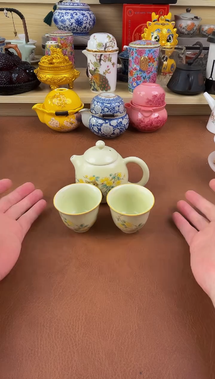 陶瓷茶具摆件旅行套组