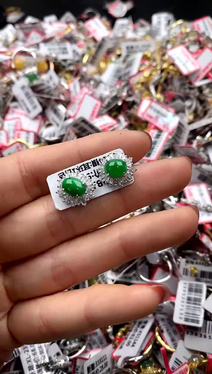 【闪购商品】翡翠戒指银S925镶嵌33333333     5