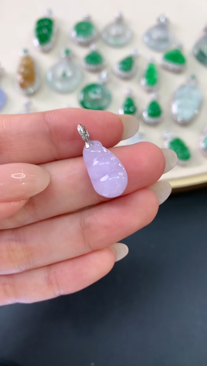 【闪购商品】翡翠吊坠(不含链)18K金镶嵌A337S 980