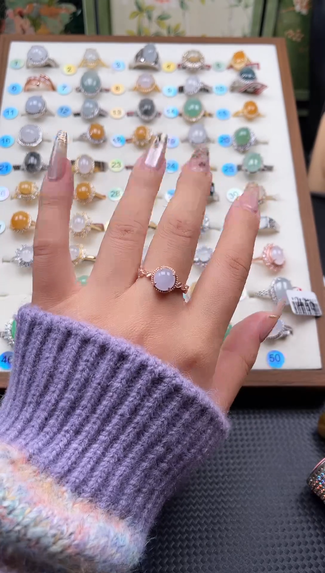 【闪购商品】翡翠戒指银S925镶嵌天然A货翡翠戒指