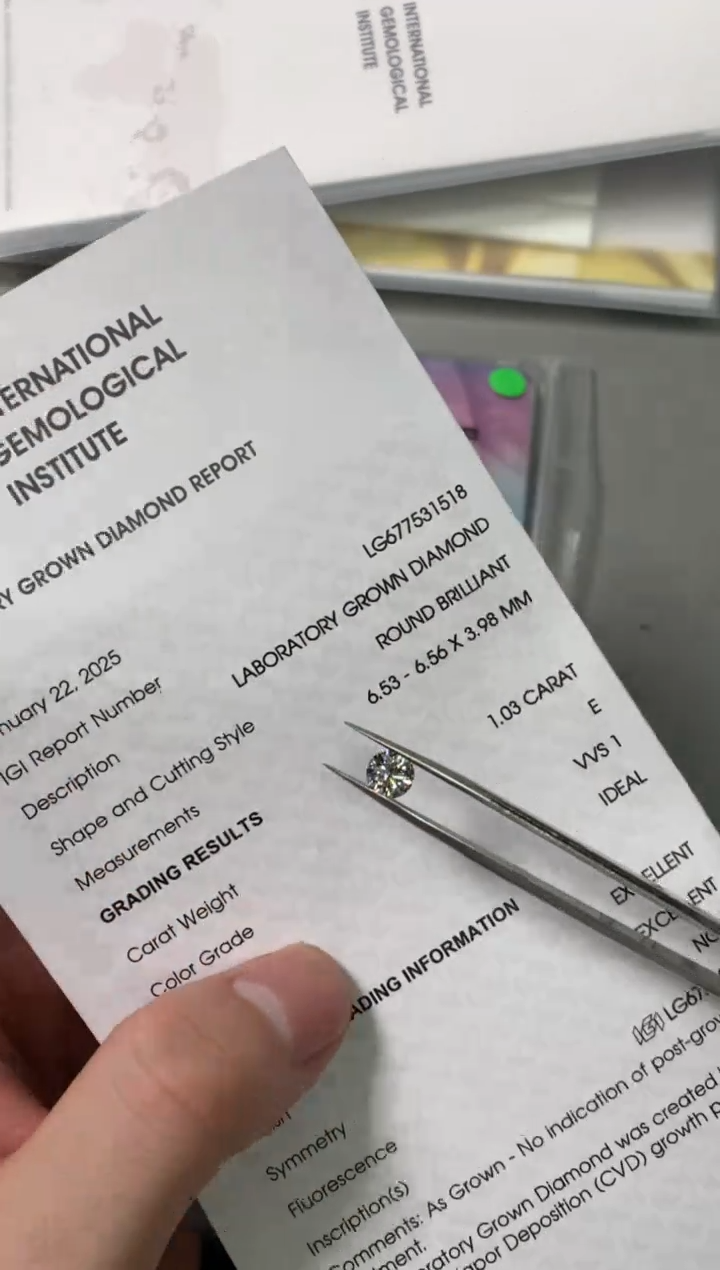 【闪购商品】实验室培育钻石裸石未镶嵌1.03E677531518