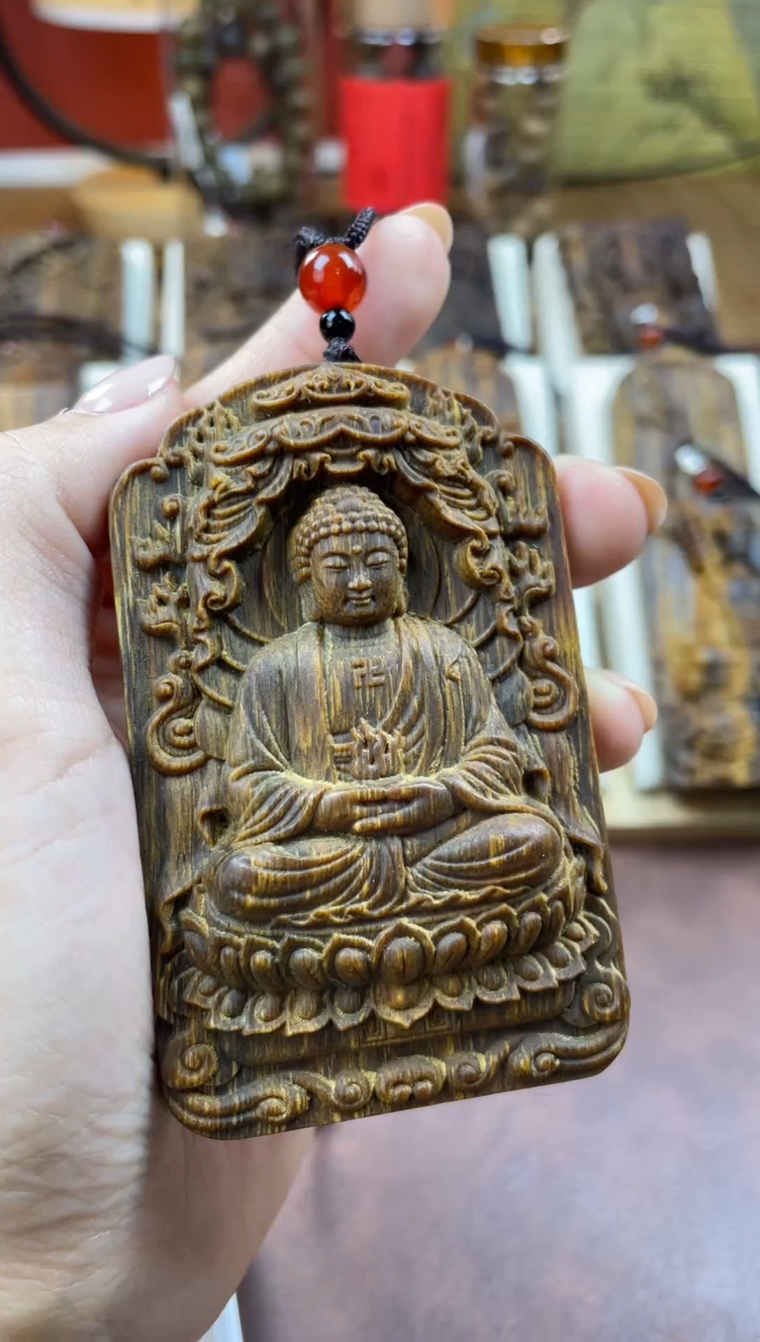 木木雕款芽庄 十二生肖守护 大日如来 8cm 送养香瓶