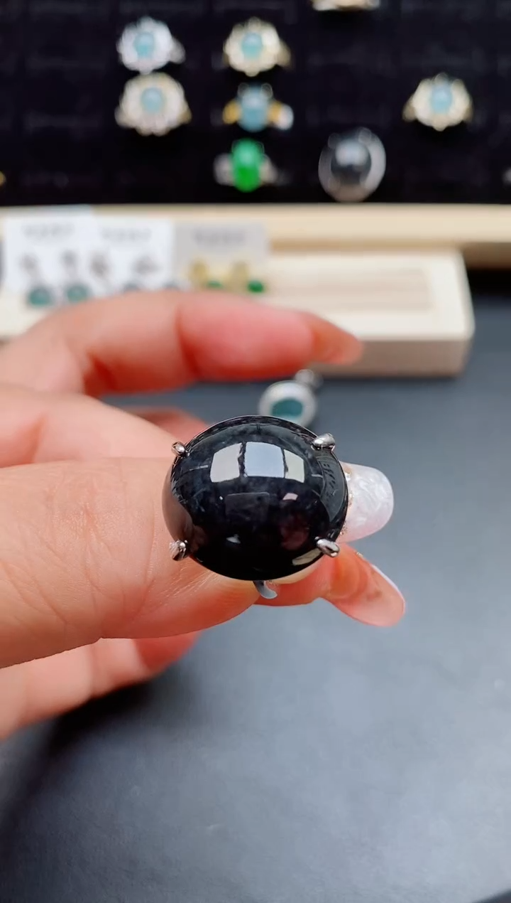 【闪购商品】翡翠戒指银S925镶嵌50800