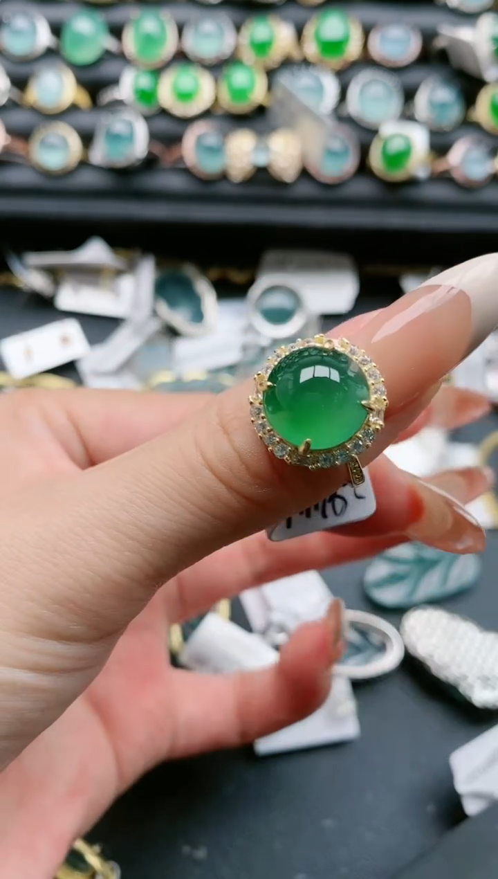 【闪购商品】翡翠戒指银S925镶嵌111111111