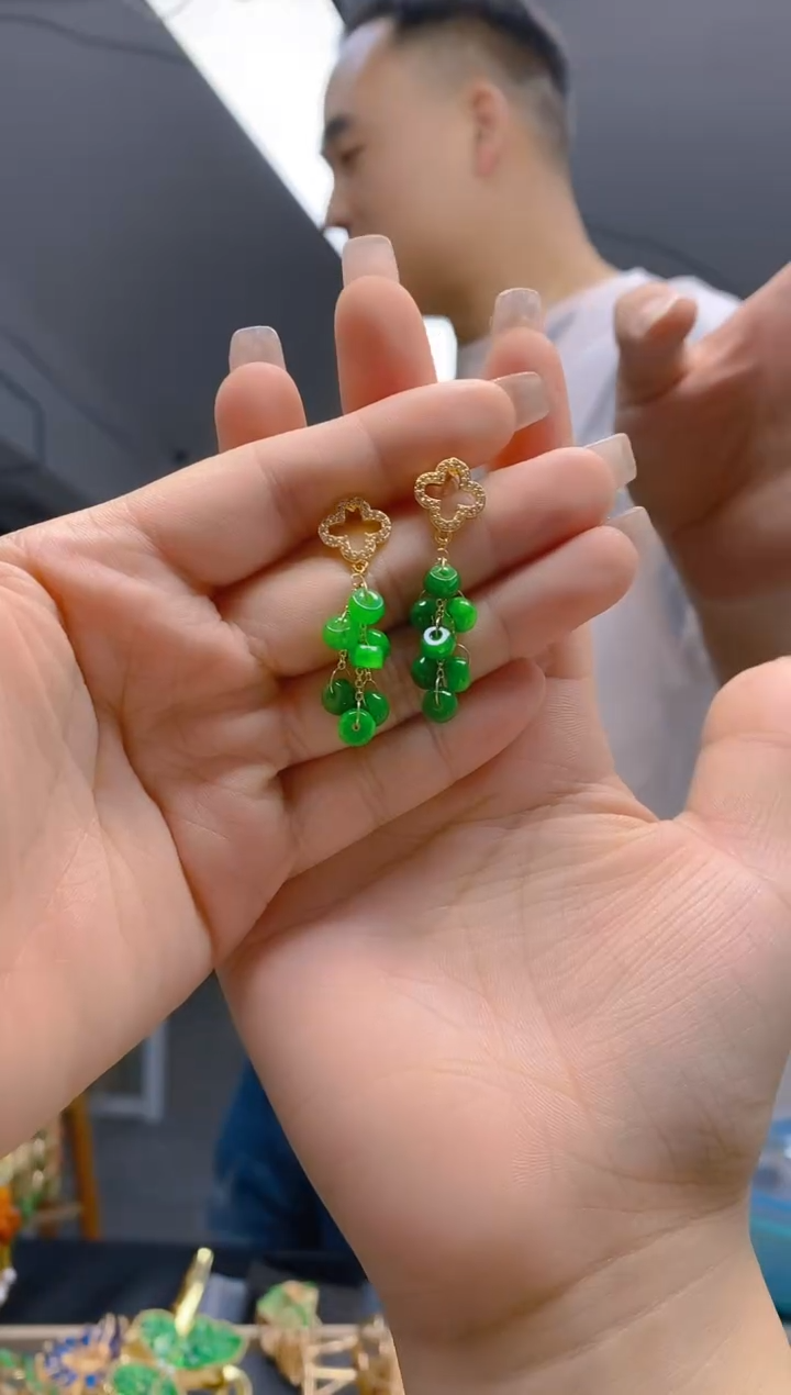 【闪购商品】翡翠耳饰合金119翡翠耳钉