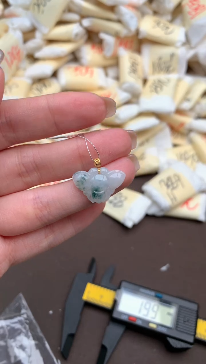 【闪购商品】翡翠挂件18K金镶嵌一