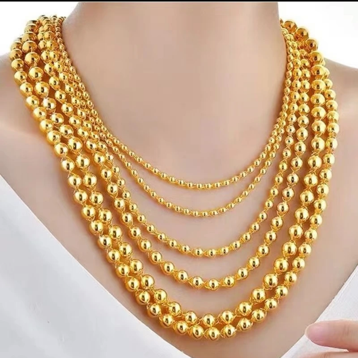 合金项链 【抖音好物】合金首饰  圆珠项链 精致款 简约高档饰品