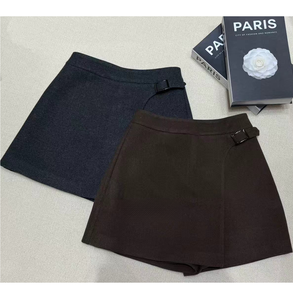 【锦衣服饰】XXG 25066韩系不规则开叉a字短裤裙