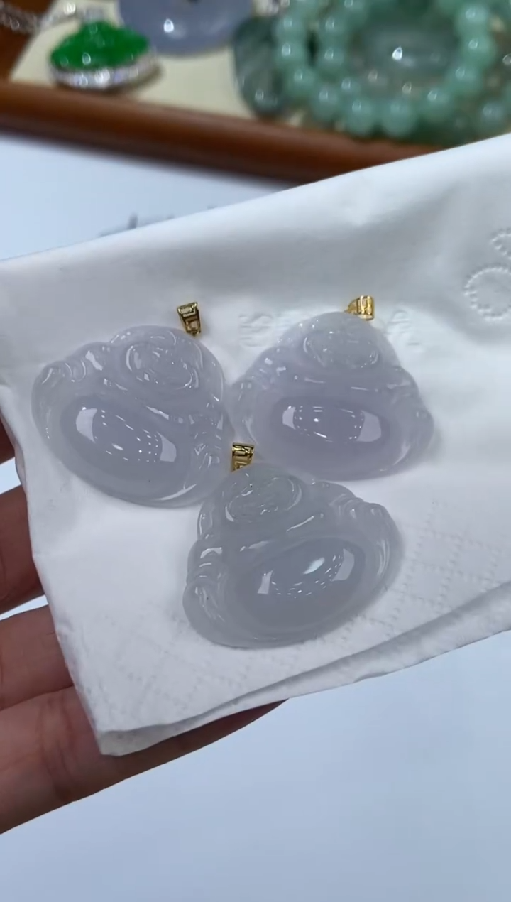 【闪购商品】翡翠18K金镶嵌挂件282988/ 佛公多样性 一件发