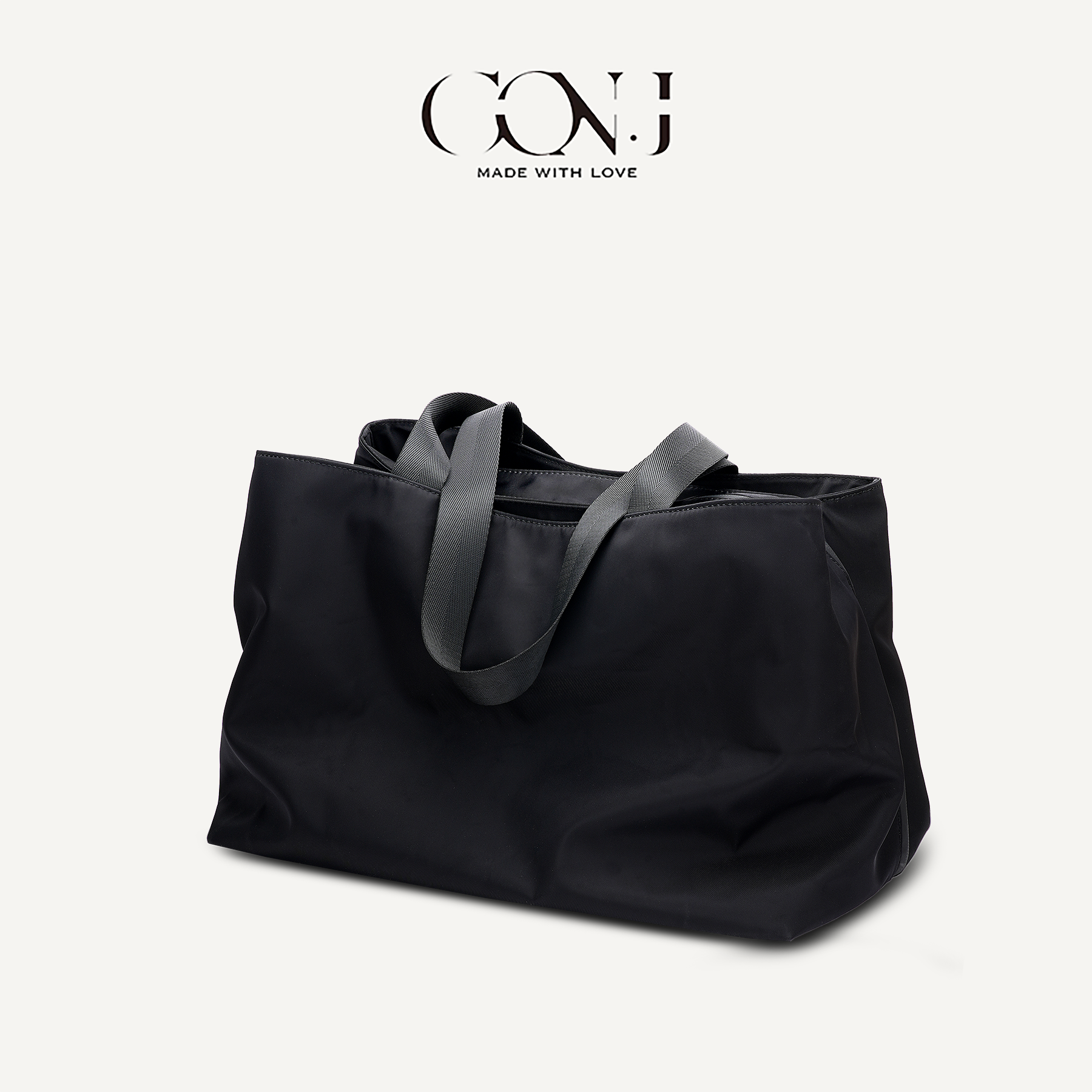 新款简约大容量磁铁扣尼龙牛津布单肩旅行包女承重手提单间托特包