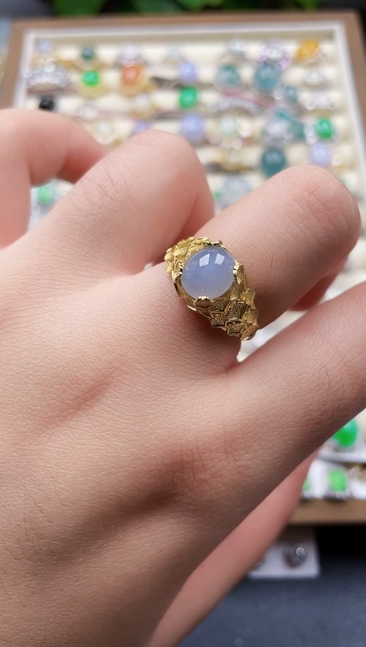 银S925镶嵌戒指翡翠166