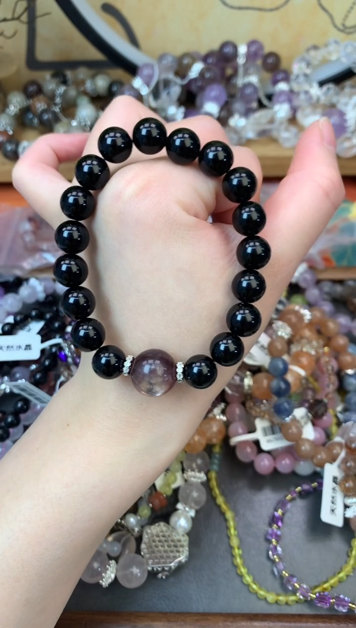 【闪购商品】黑曜岩手饰未镶嵌192手串