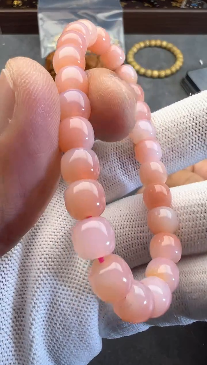 【闪购商品】南红玛瑙手链合金南红粉诺手串