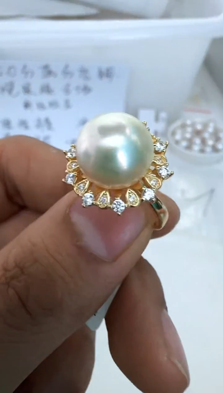 【闪购商品】海水珍珠戒指银S925镶嵌戒指