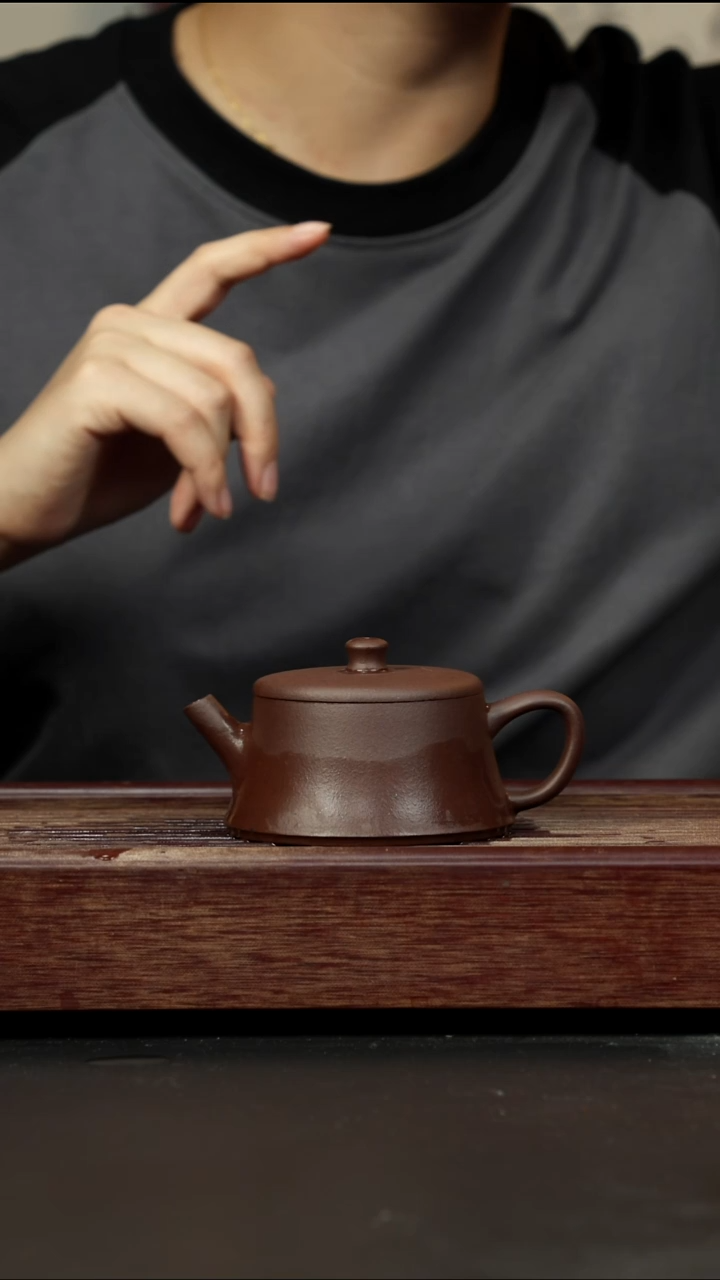 紫砂茶壶老紫泥云柱