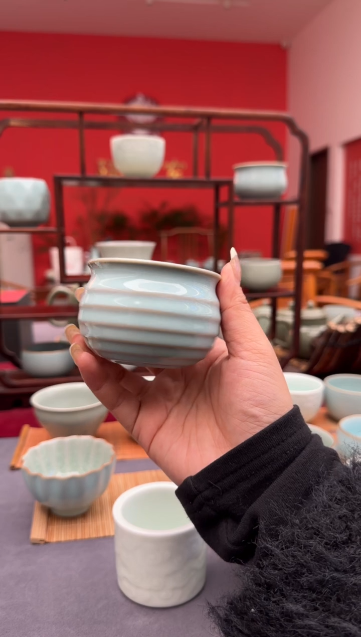 【闪购商品】纯手工支钉烧大肚横纹杯